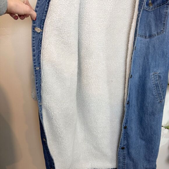 FASHION NOVA jacket | Swept You Off Your Feet Denim Coat | Medium Wash | large - Picture 4 of 14